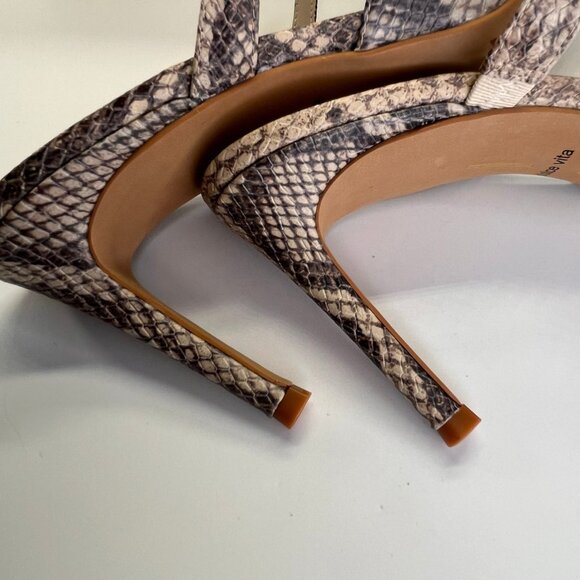 Dolce Vita  Kanika Heels Size 9.5 Sand Snake Embossed Leather Pointed Toe - Picture 15 of 16